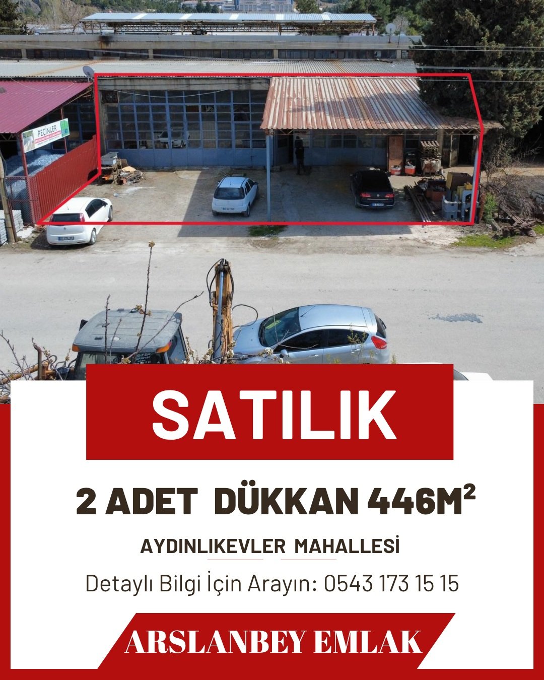 Yeni Sanayi Sitesi’nde satılık 2 adet dükkan