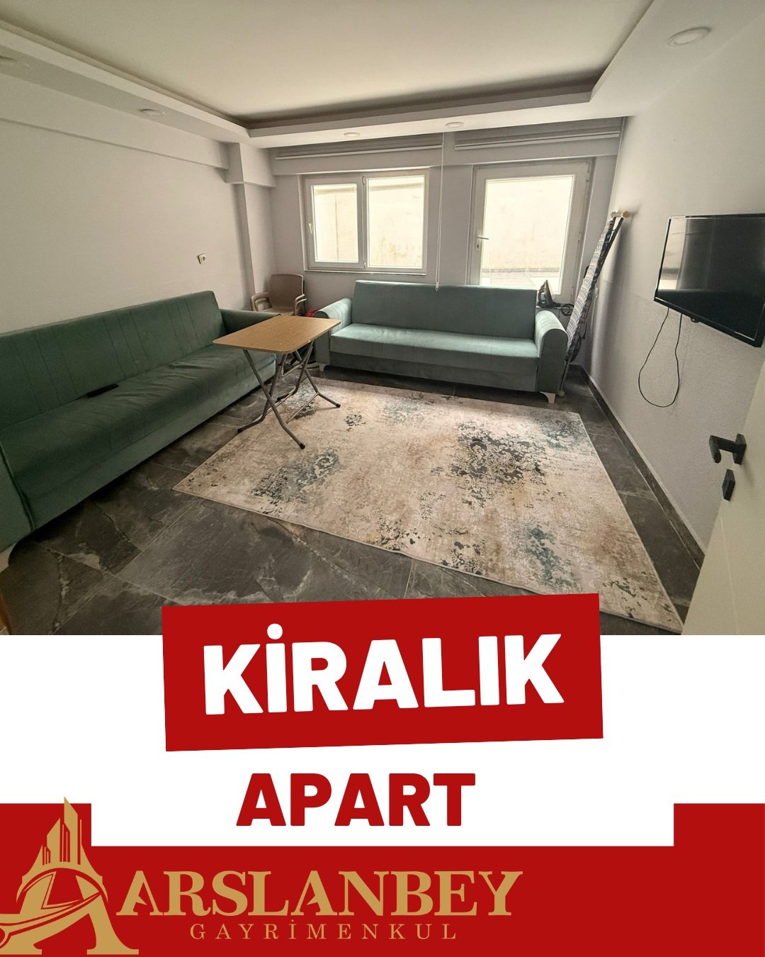 Arslanbey Emlak’tan kiralık 1+1 eşyalı apart